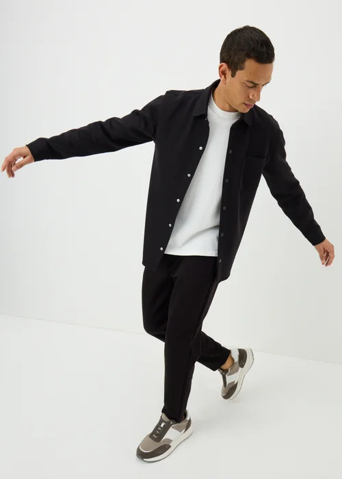 Black Interlock Co Ord Jogging Bottoms - XXXL Image 1