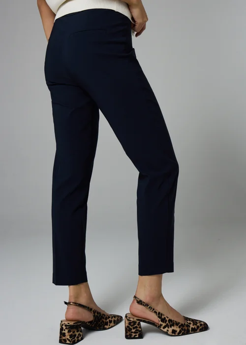 Et Vous Navy Bengaline Ankle Grazer Trousers - 8/L29 Image 3