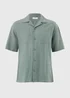 Sage Green Linen Blend Short Sleeve Co Ord Shirt - S Image 1