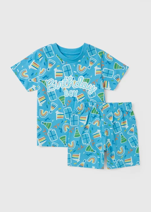 Boys Blue Birthday Boy Short Pyjama Set (1-7yrs) - 1 half year to 2 Image 1