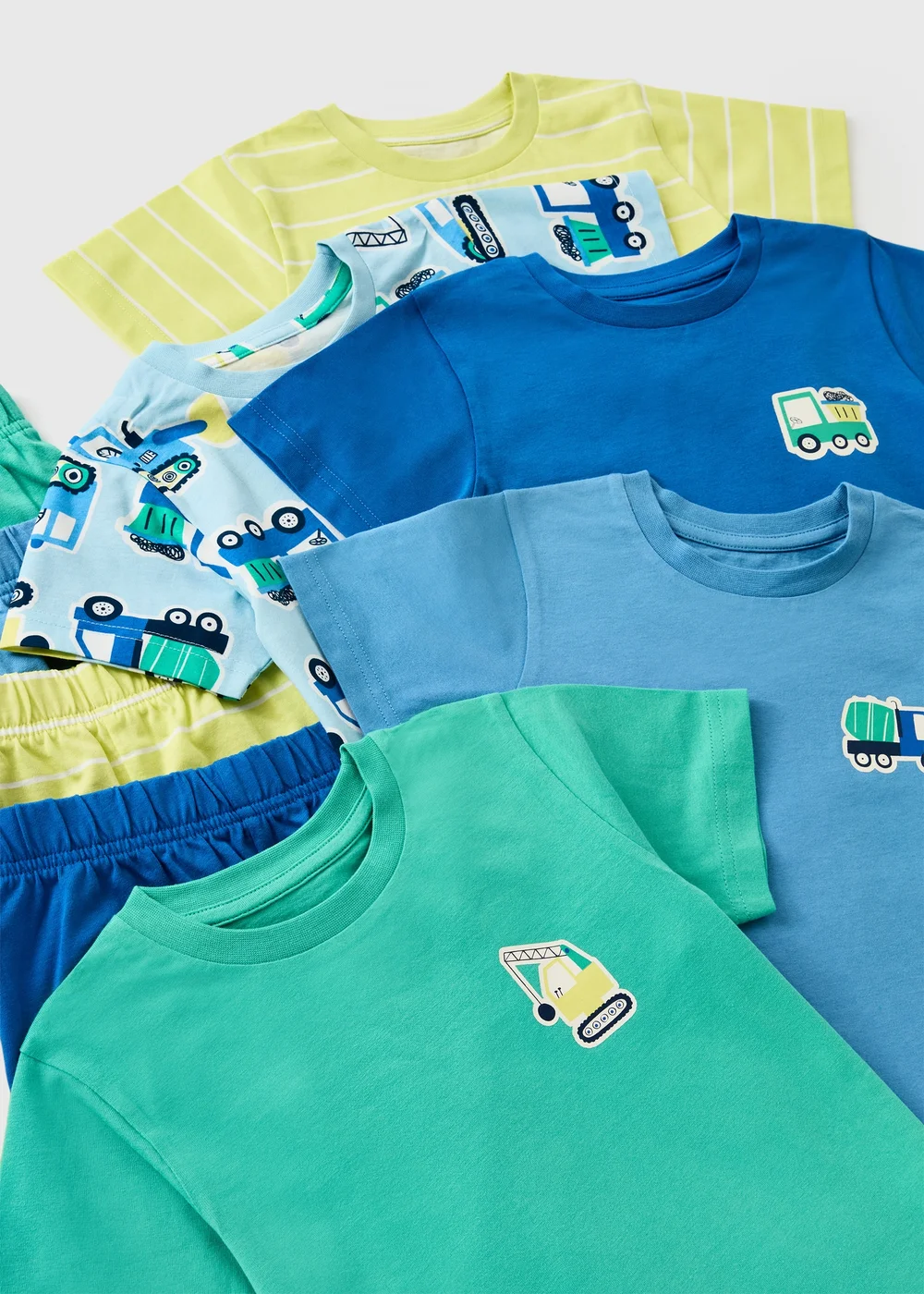 5 Pack Boys Blue Digger Pyjama Sets (1-7yrs) - 1-1.5 Yrs Image 2