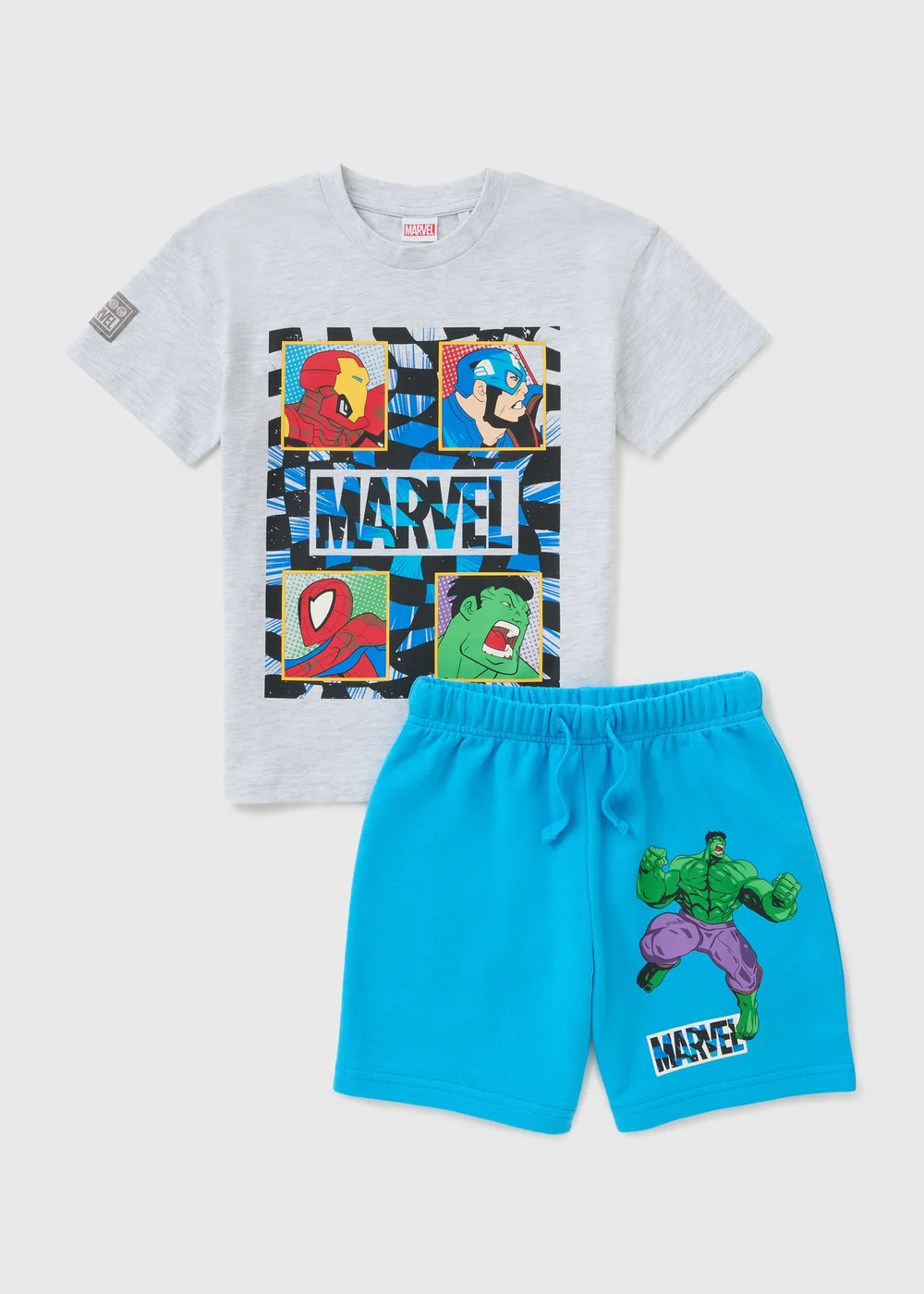 Marvel Boys Grey Top & Short Set (3-13yrs) - Age 3 Years Image 1