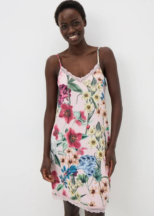 Pink Floral Chemise Nightie - Extra small Image 1