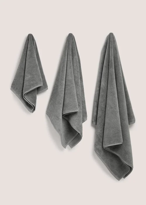 Grey Luxury Zero Twist Towels - Hand Towel Image 1