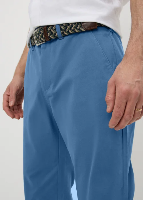 Lincoln Blue Belted Chino Trousers - 40 Waist Regular Image 3