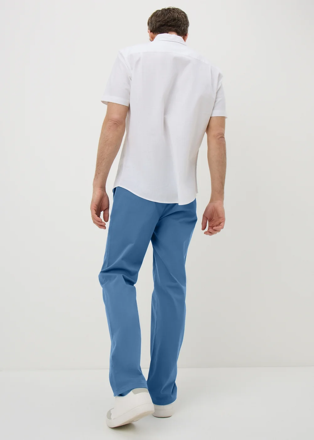 Lincoln Blue Belted Chino Trousers - 40 Waist Regular Image 2