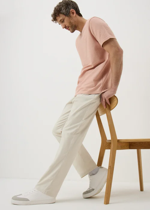 Lincoln Bone Belted Regular Fit Chinos - 32 Waist Regular Image 1