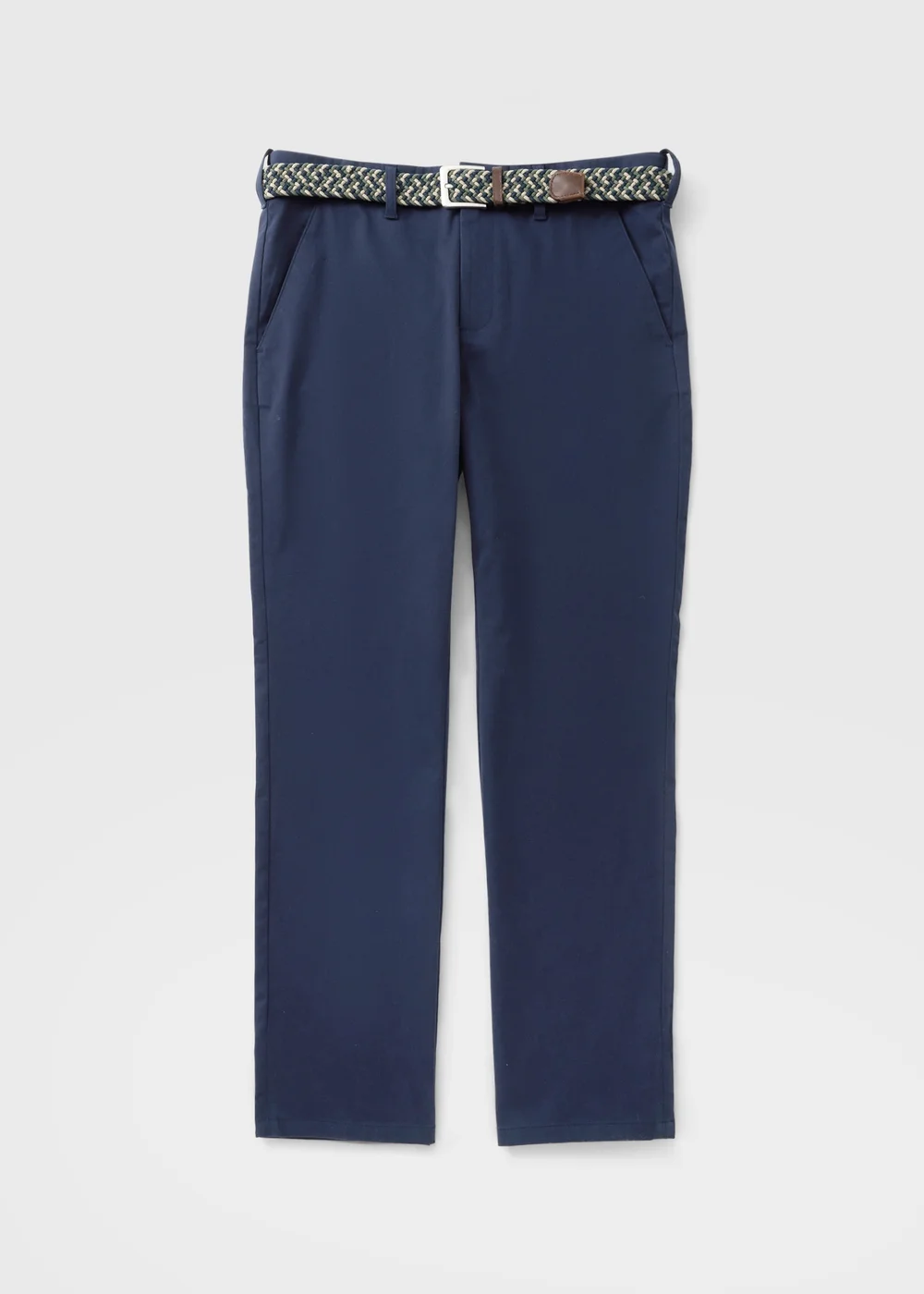 Lincoln Navy Belted Regular Fit Chinos - 32 Waist Regular Image 4