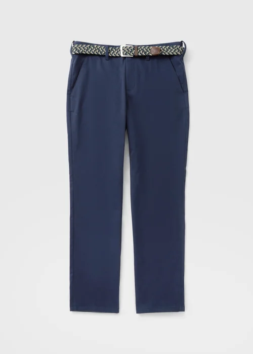 Lincoln Navy Belted Regular Fit Chinos - 32 Waist Regular Image 4