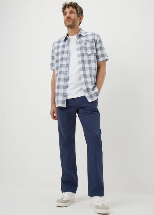 Lincoln Navy Belted Regular Fit Chinos - 32 Waist Regular Image 1