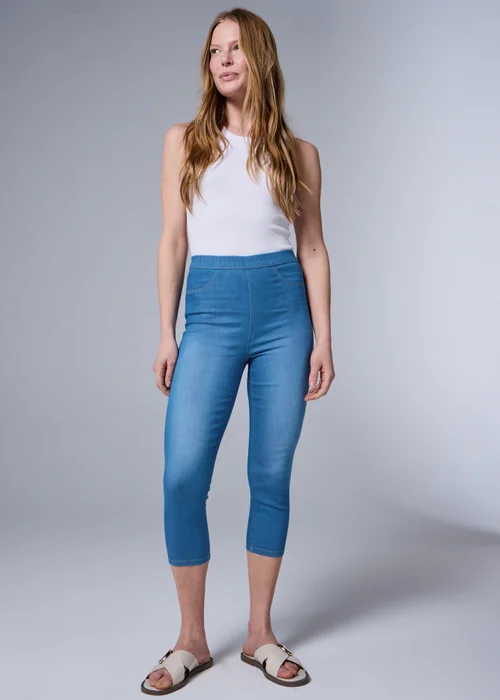Bright Blue Rosie Stretch Cropped Jeggings - 28 Image 2