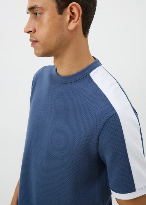 Blue Textured Co Ord T-Shirt - 2XL Image 2