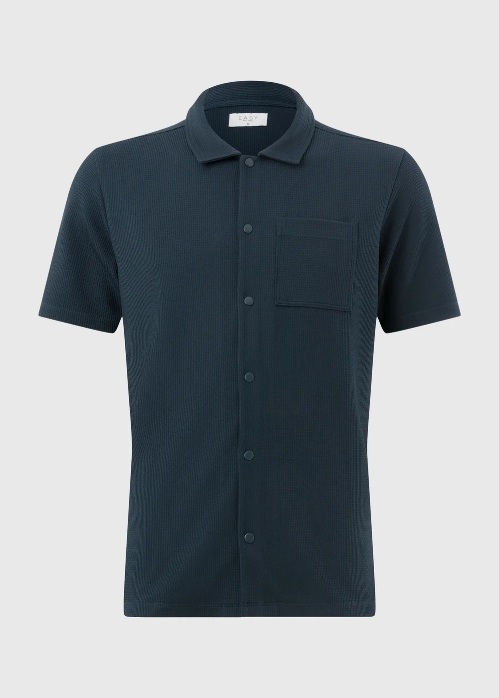 Navy Waffle Jersey Short Sleeve Shirt - S Image 4