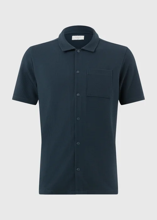 Navy Waffle Jersey Short Sleeve Shirt - S Image 4