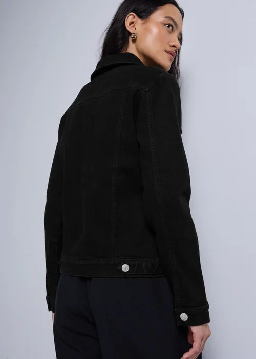 Black Stretch Denim Jacket - 8 Image 4