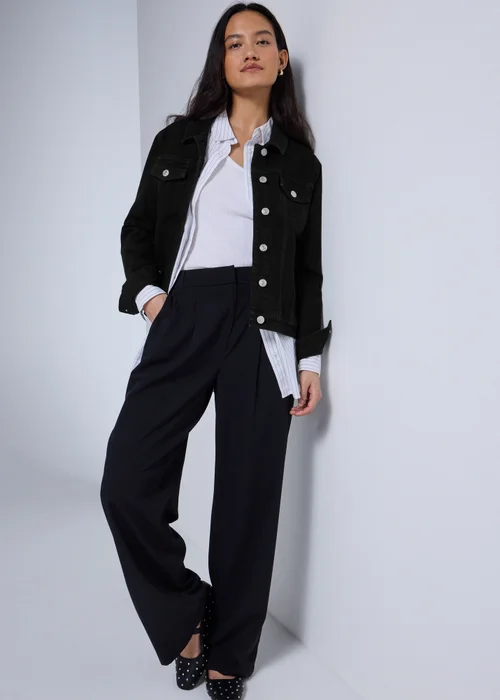 Black Stretch Denim Jacket - 8 Image 1