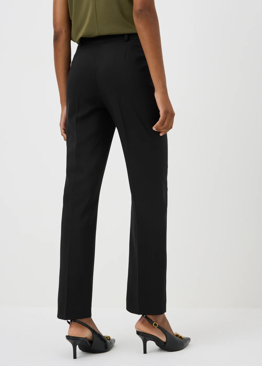 Petite Black Straight Leg Trousers - 8/L27 Image 2