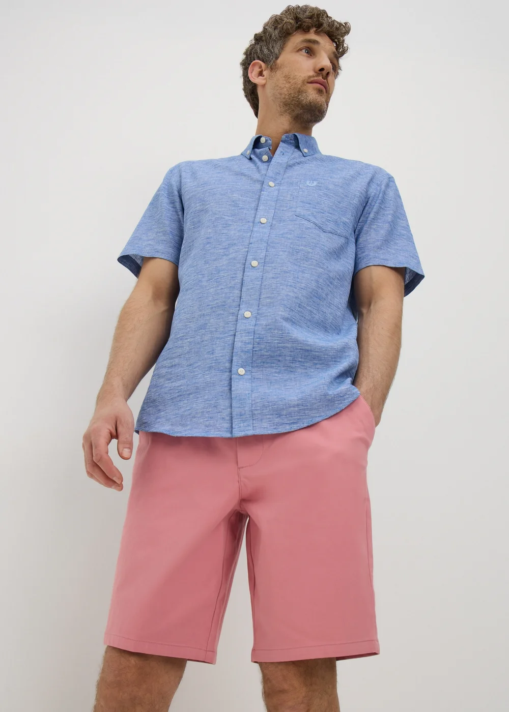Lincoln Pink Regular Fit Chino Shorts - 42 waist Image 1