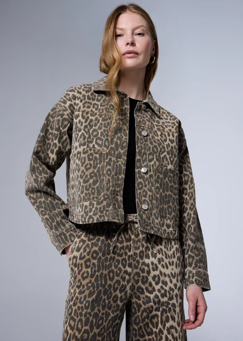 Brown Leopard Print Shacket - S Image 1