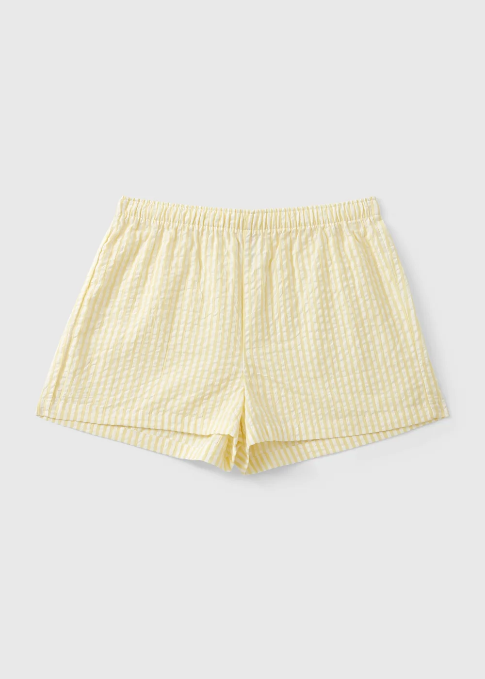 Lemon Stripe Seersucker Pyjama Shorts - Large Image 3