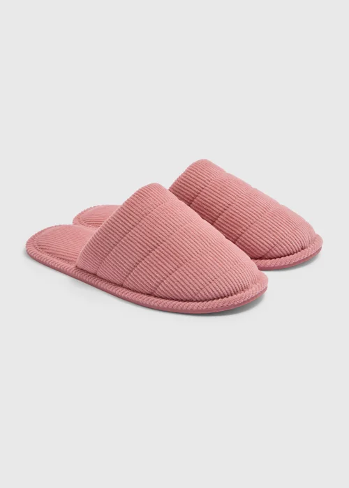 Pink Cord Closed Toe Slippers - S Image 1