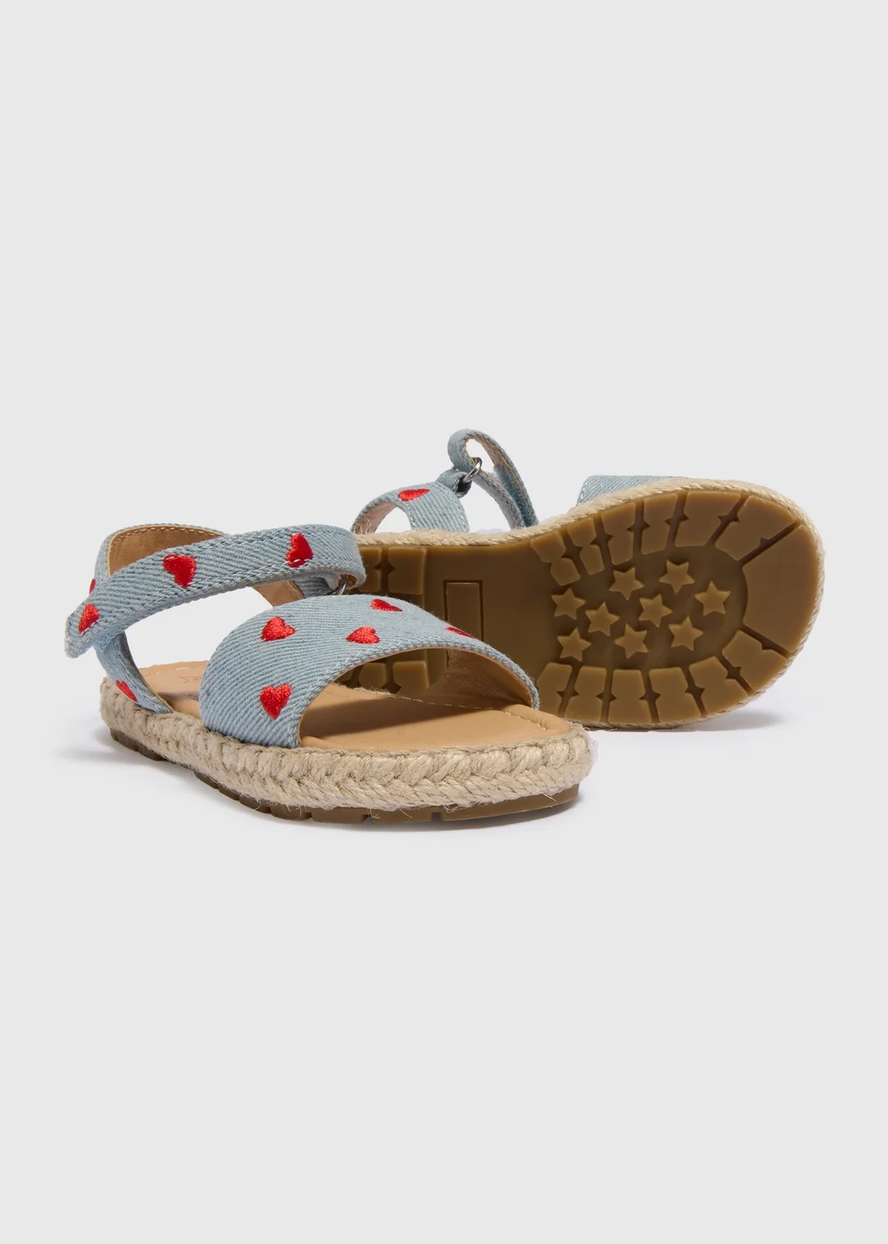 Girls Blue Heart Espadrille Sandals (Younger 4-12) - Size 7 Infants Image 2