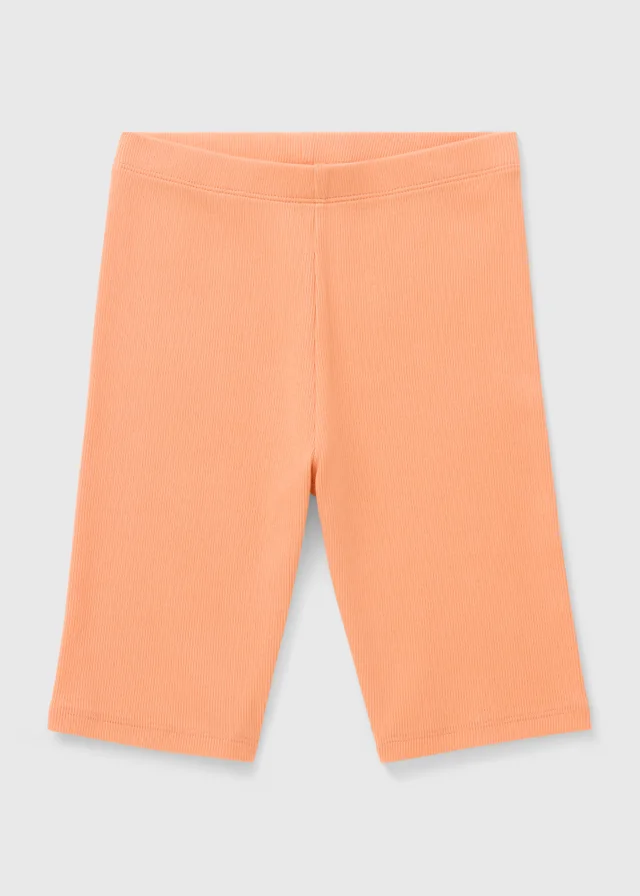 Girls Orange Cycling Shorts (7-15yrs)