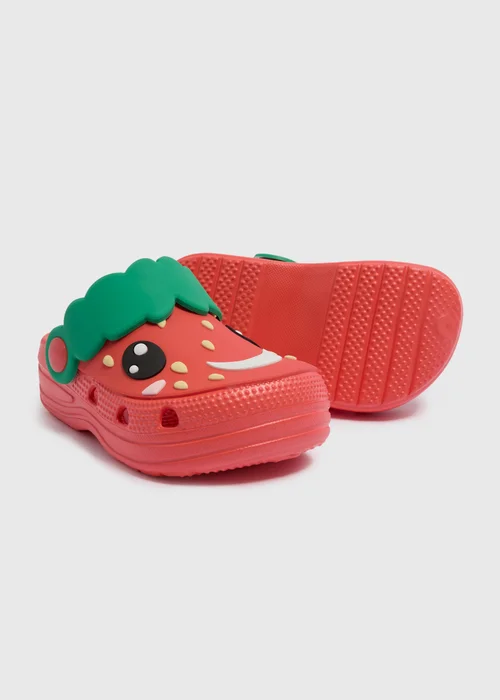 Kids Red Strawberry Clogs (Younger 4/5 - Older 1/2) - 1-2 Image 2