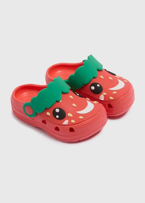 Kids Red Strawberry Clogs (Younger 4/5 - Older 1/2) - 1-2 Image 1