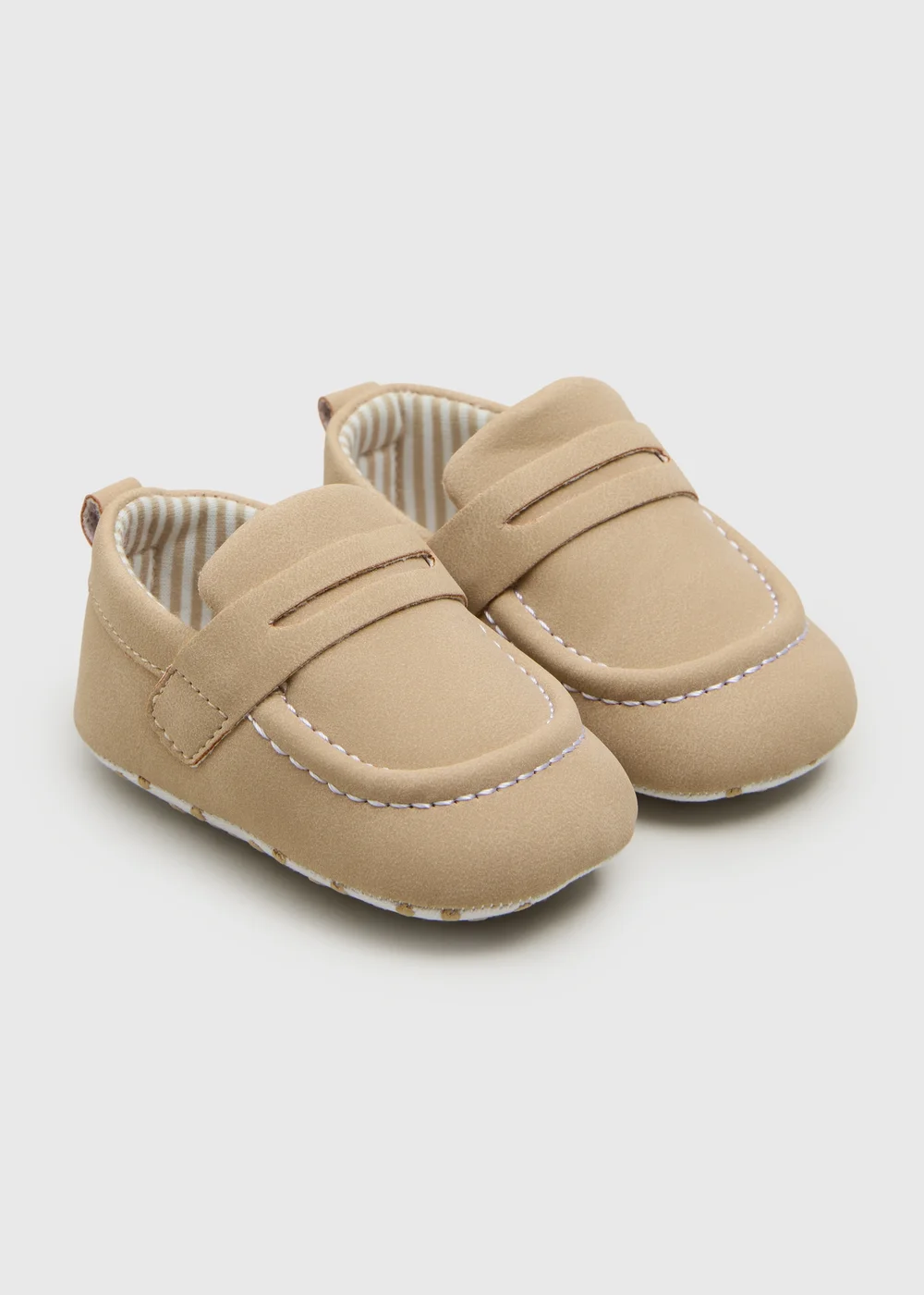 Baby Taupe Loafers (Newborn-18mths) - 0-3 months Image 1