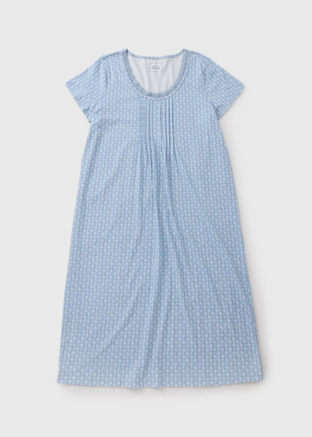 Blue Floral Lace Trim Nightie - Extra small Image 3