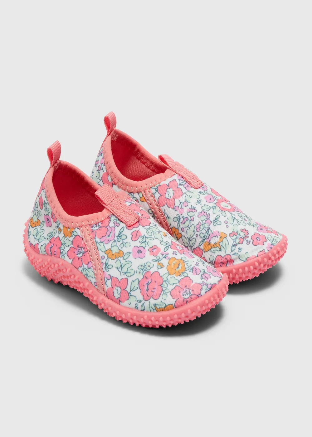 Girls Pink Floral Swim Shoes (Younger 4-12) - 12 Yrs Image 1
