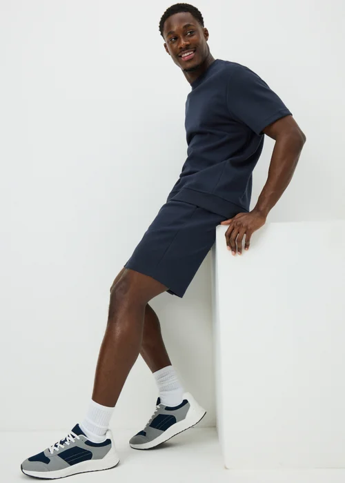 Navy Elevated Co Ord Jogger Shorts - XS Image 3