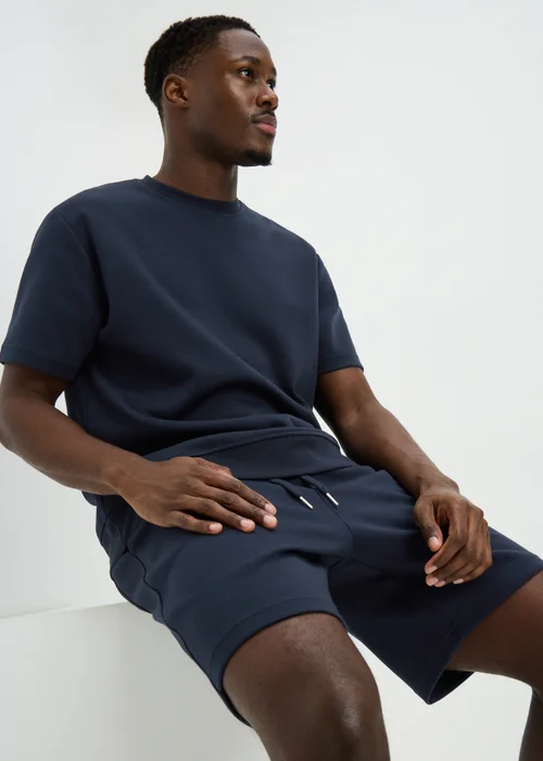 Navy Elevated Co Ord Jogger Shorts - XS Image 1