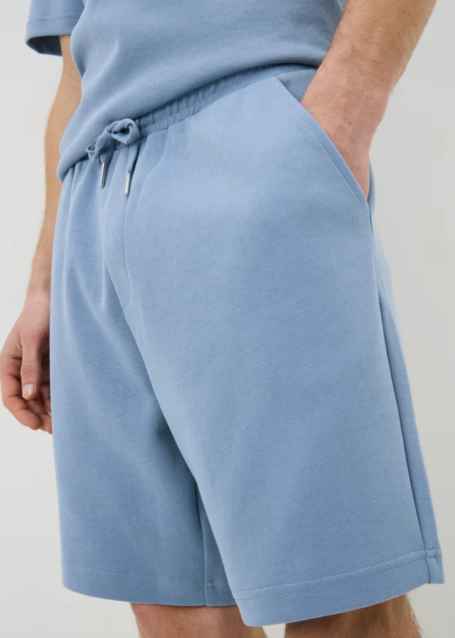 Blue Elevated Co Ord Jogger Shorts