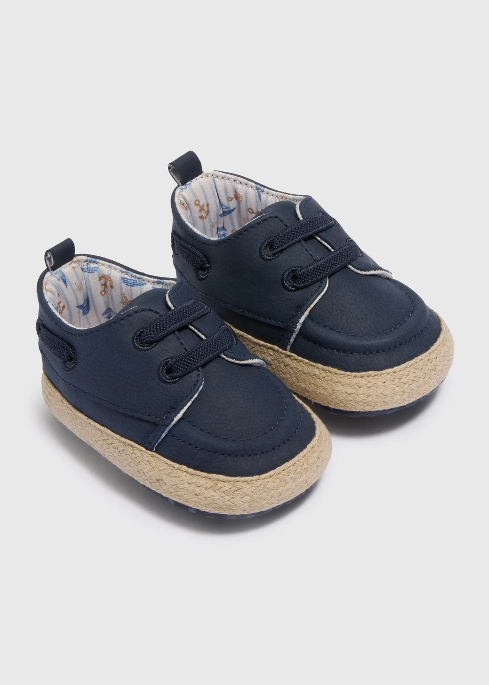 Baby Navy Boat Shoes (Newborn-18mths) - Age 0 - 3 Months Image 1