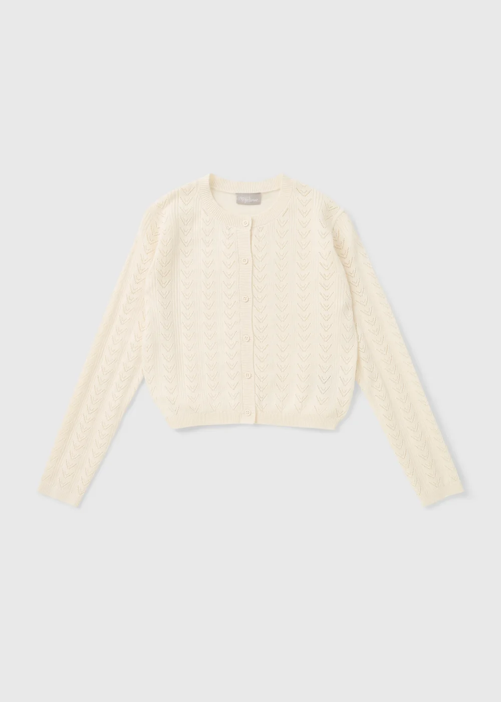 Girls White Patterned Cardigan (7-15yrs) - 7 Yrs Image 1