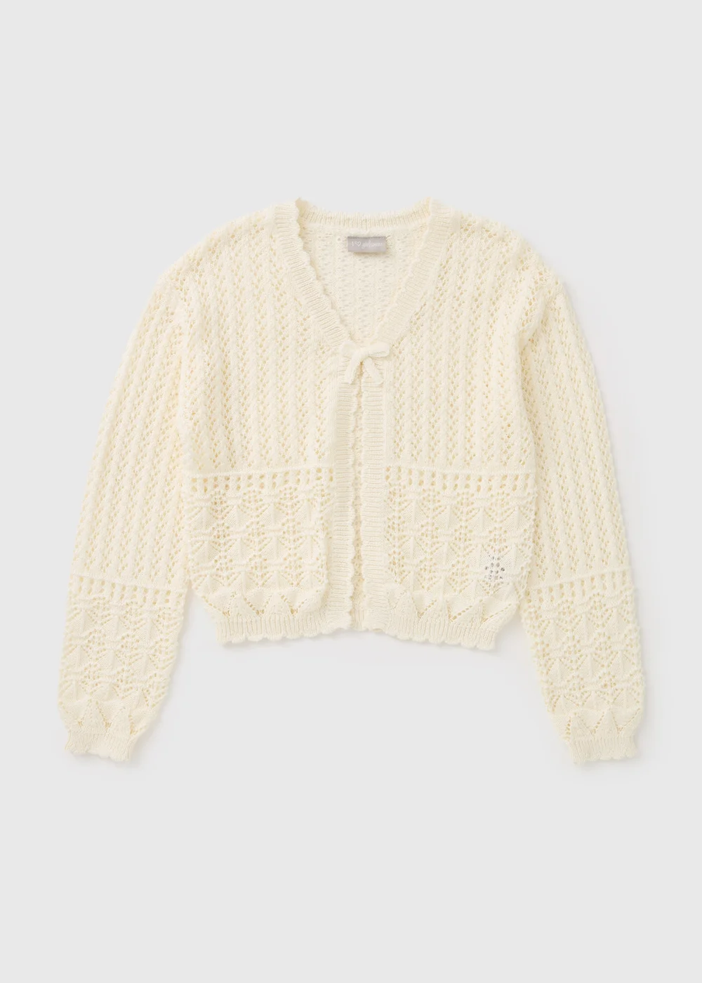 Girls Cream Crochet Cardigan (7-15 Yrs) - 7 Yrs Image 1
