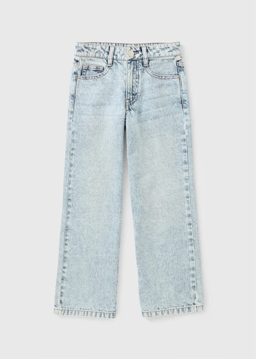 Girls Light Wash Wide Leg Jeans (7-15yrs) - Age 7 Years Image 1