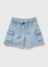 Light Wash Cargo Denim Shorts (7-15yrs) - Age 7 Years Image 1