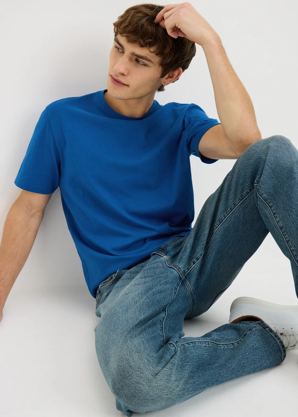 Blue Essential Crew Neck T-Shirt - XS Image 1