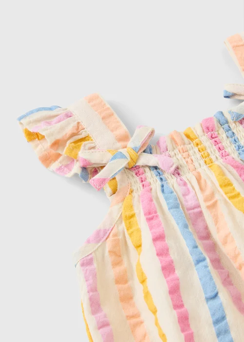 Baby Multicolour Stripe Textured Romper (Newborn-23mths) - 0-3 months Image 2
