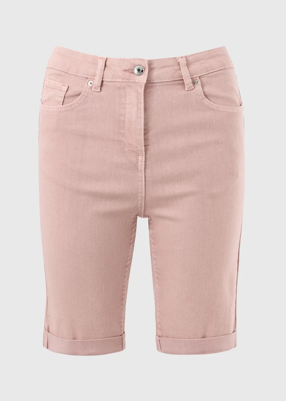 Pink Stretch Knee Length Denim Shorts - 22 Image 4