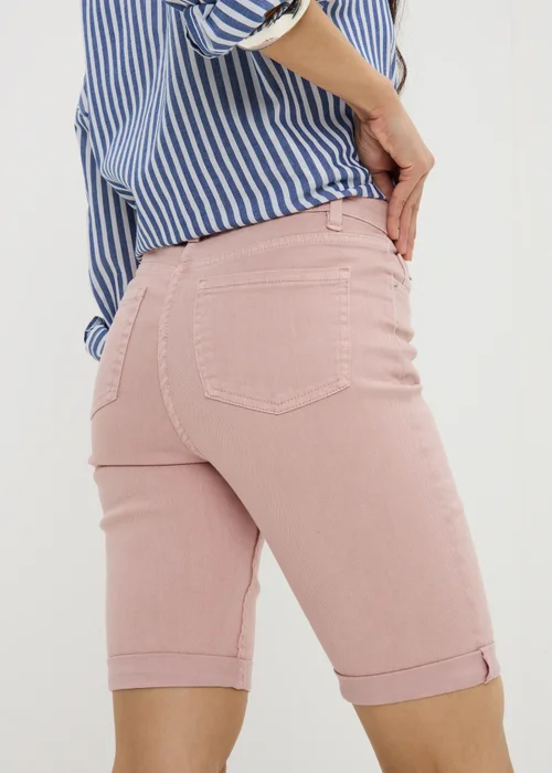 Pink Stretch Knee Length Denim Shorts - 22 Image 2