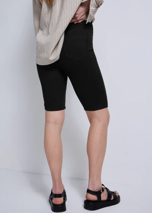 Black Rosie Stretch Knee Length Denim Shorts - 8 Image 3