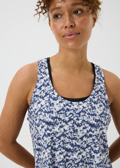 Souluxe Blue Mottle Print Sports Vest Top - S Image 3