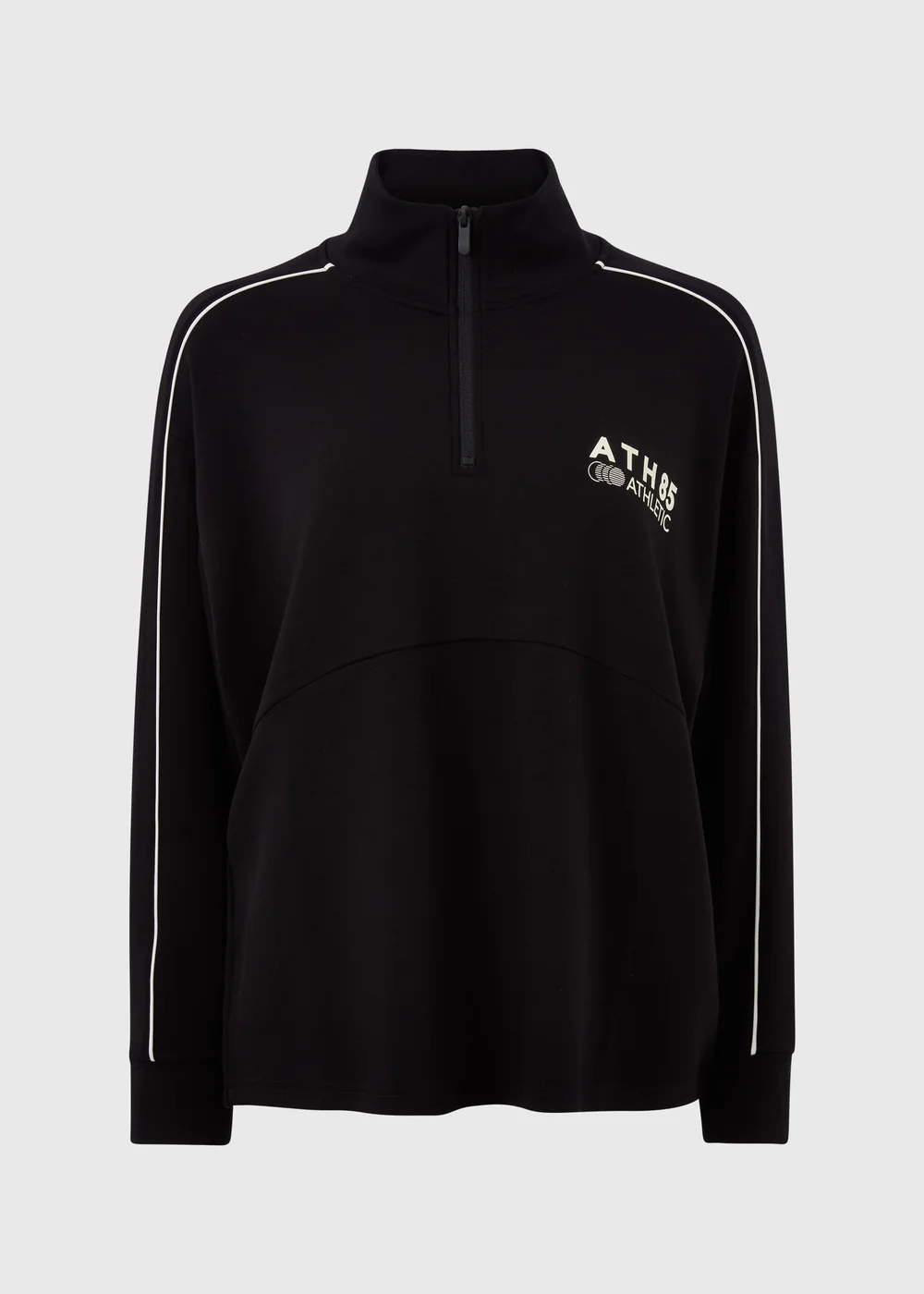 Souluxe Black Piped Funnel Neck Co Ord Sweatshirt - S Image 4