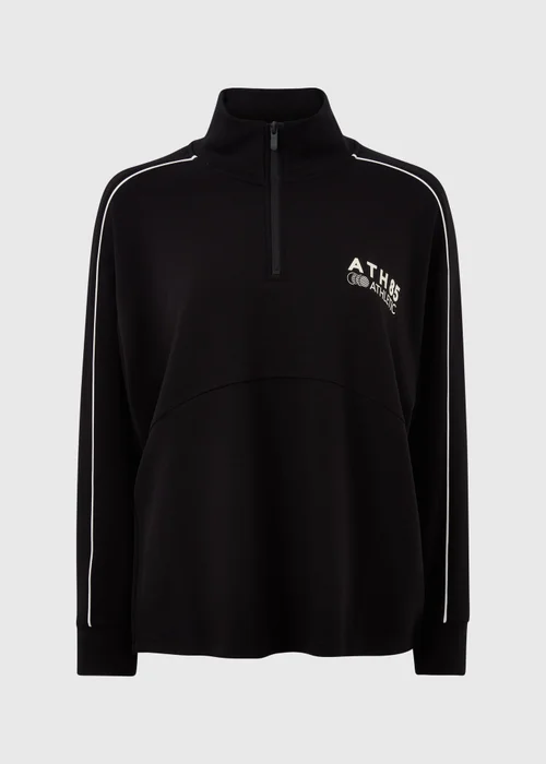 Souluxe Black Piped Funnel Neck Co Ord Sweatshirt - S Image 4
