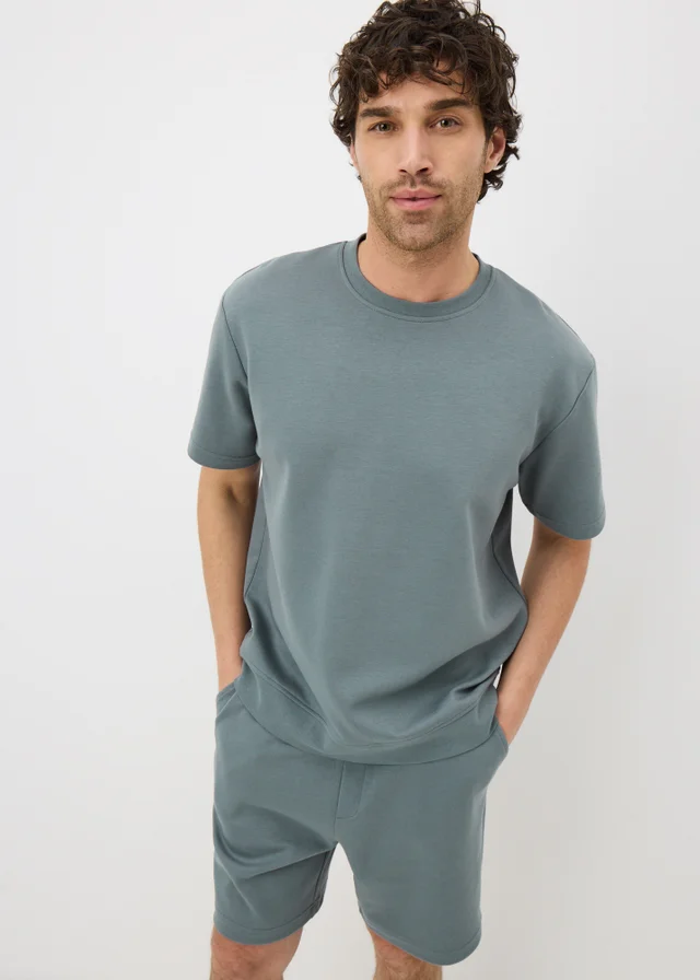 Storm Blue Elevated Co Ord T-Shirt