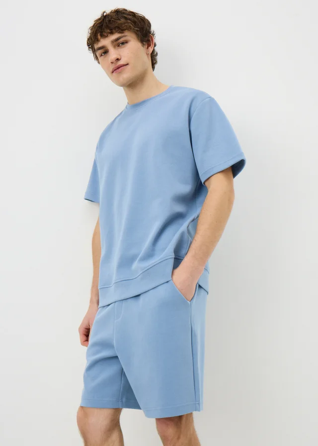 Blue Elevated Co Ord T-Shirt